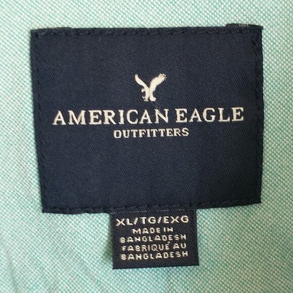American Eagle Outfitters Button Down Shirt Men's XL Blue Long Sleeve Cotton - Picture 2 of 14
